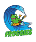Prone Bodyboarding Frog Sticker